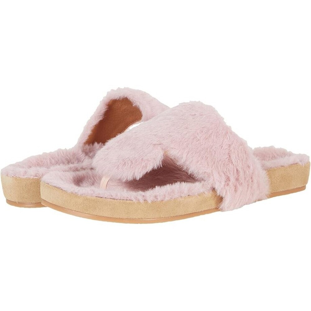 Jack Rogers Jacks Comfort Cozy Thong Women's US 9 Blush Faux Fur Sandal JOBB1466